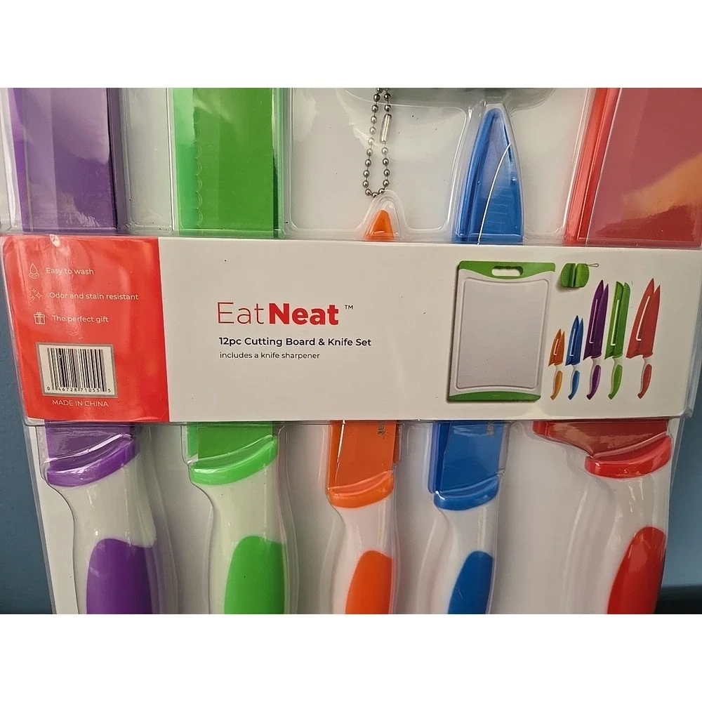 EatNeat 12-Piece‎ Colorful Kitchen Knife Set - 5 Colored Stainless Steel Knive